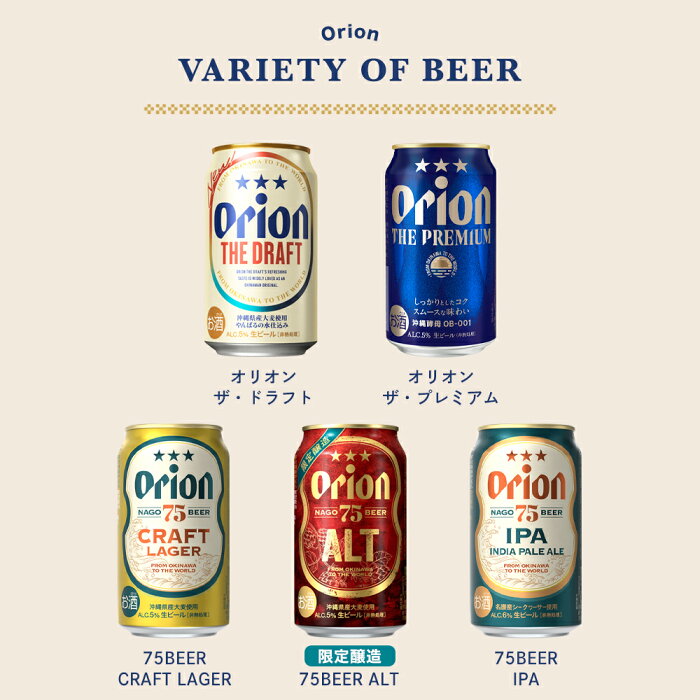 オリオン 沖縄クラフト5種15缶 飲み比べギフト（75BEER ALT入）