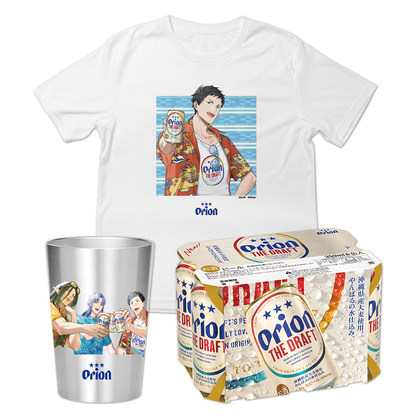 【にじさんじ×オリオンビール】限定ノベルティ＆「オリオン ザ・ドラフト」６缶パック付き！コラボセット（社築デザインT入り）