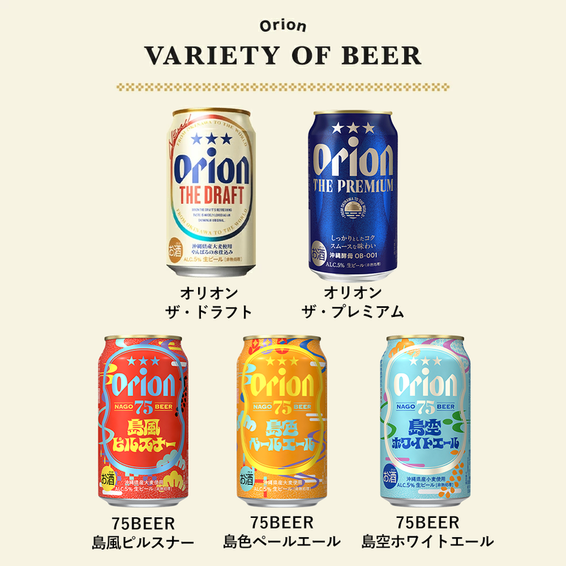 オリオン 沖縄クラフト5種10缶 飲み比べギフト（75BEER島色ペールエール入）