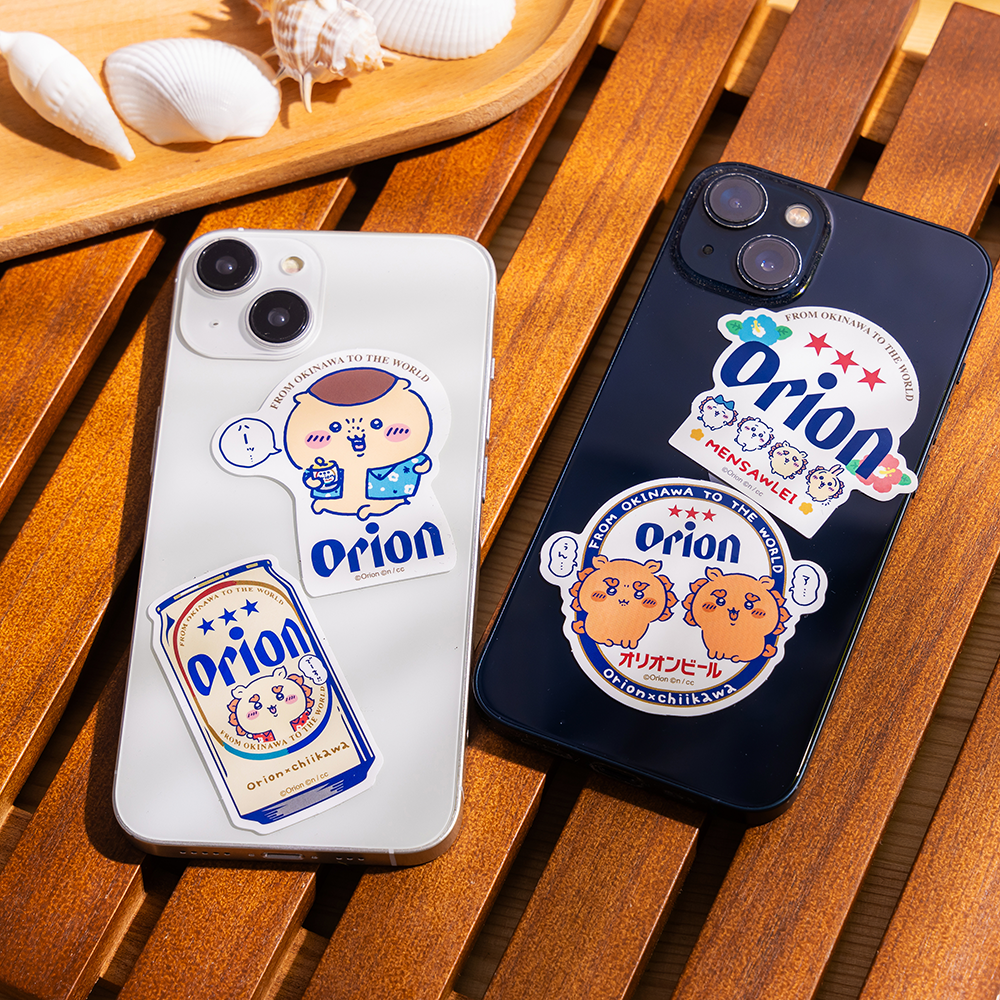 オリオンビール×ちいかわ　シーサーのおみやげやさん   スマホに貼れるサイズのステッカー（ハイビスカス）