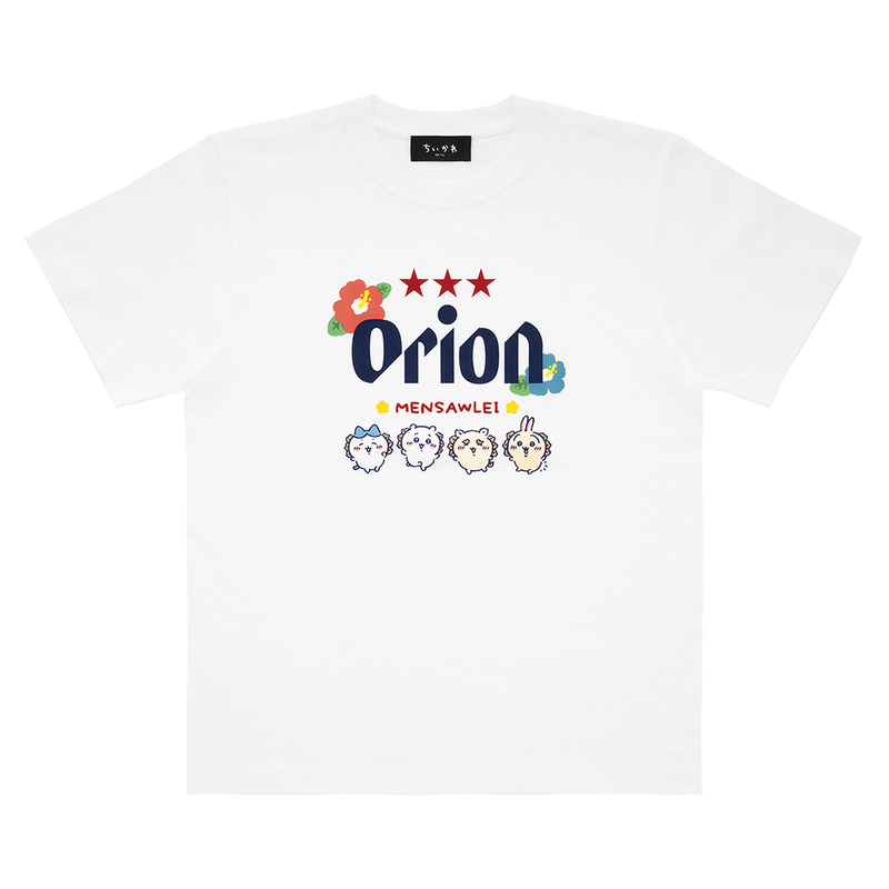 オリオンビール×ちいかわ　シーサーのおみやげやさん Tシャツ  （ハイビスカス）  M～２XL