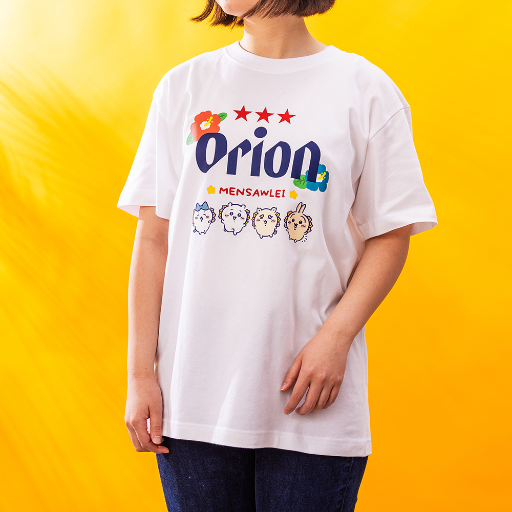 オリオンビール×ちいかわ シーサーのおみやげやさん Tシャツ (ハイビスカス) S~2XL