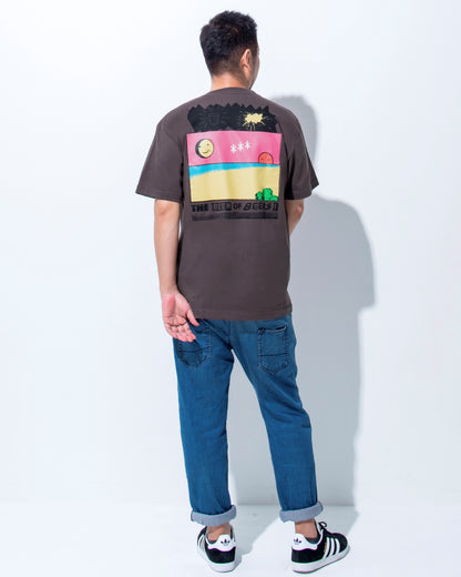 沖縄クリエイターコラボTシャツ：THE BEER OF BEERS! チャコール