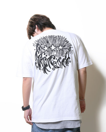 沖縄クリエイターコラボTシャツ：黄金三星（クガニミチブシ）ホワイト