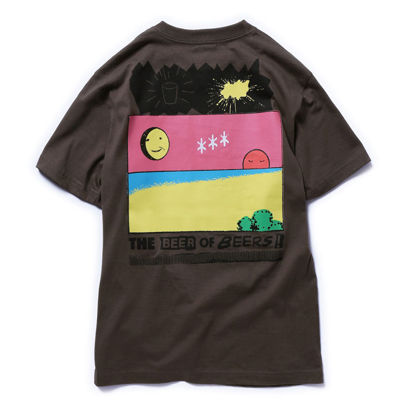 沖縄クリエイターコラボTシャツ：THE BEER OF BEERS! チャコール