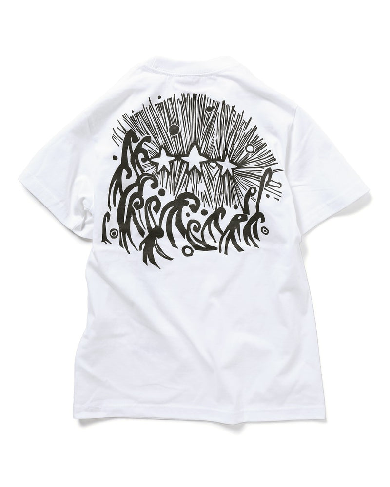 沖縄クリエイターコラボTシャツ：黄金三星（クガニミチブシ）ホワイト