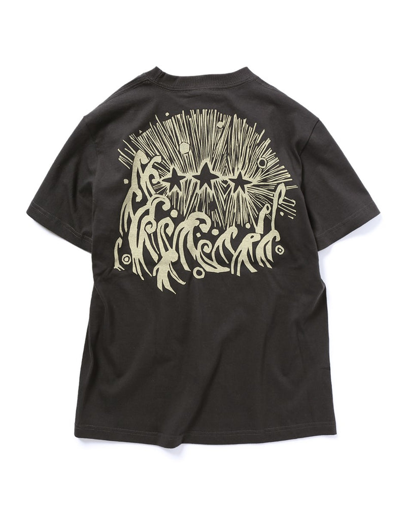 沖縄クリエイターコラボTシャツ：黄金三星（クガニミチブシ）ブラック