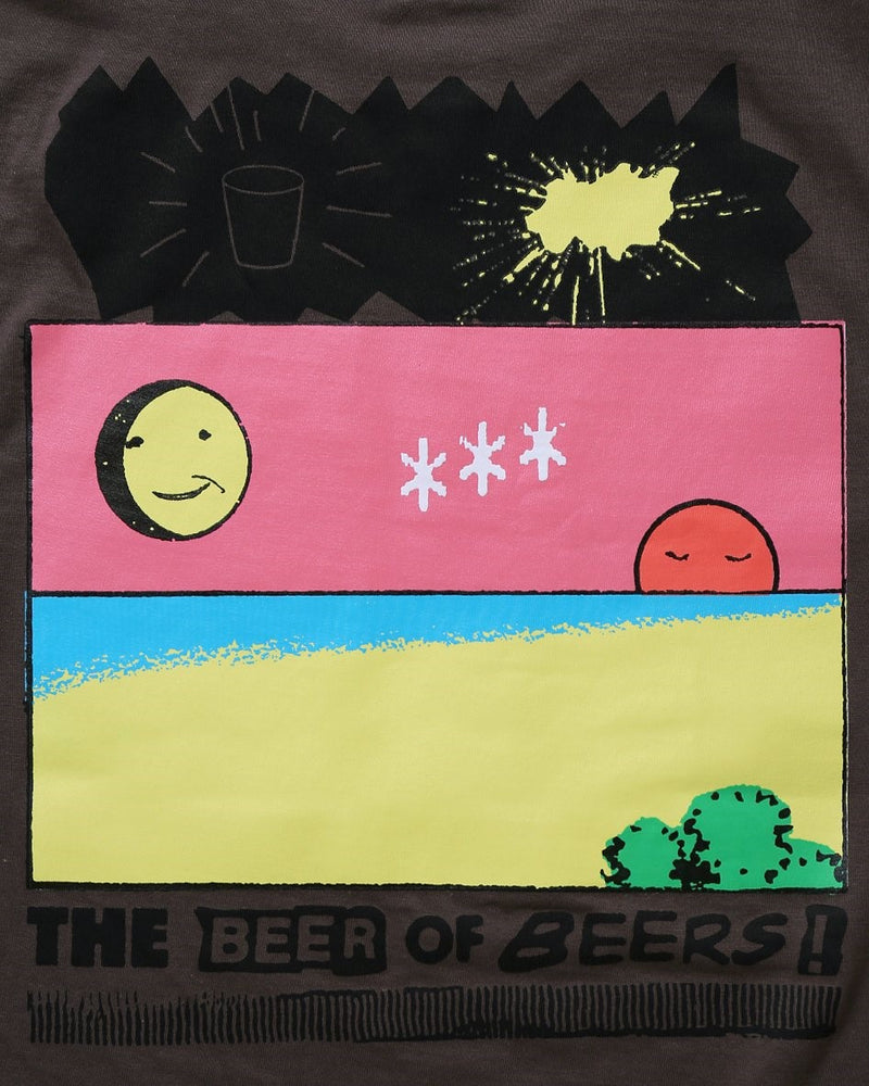 沖縄クリエイターコラボTシャツ：THE BEER OF BEERS! チャコール