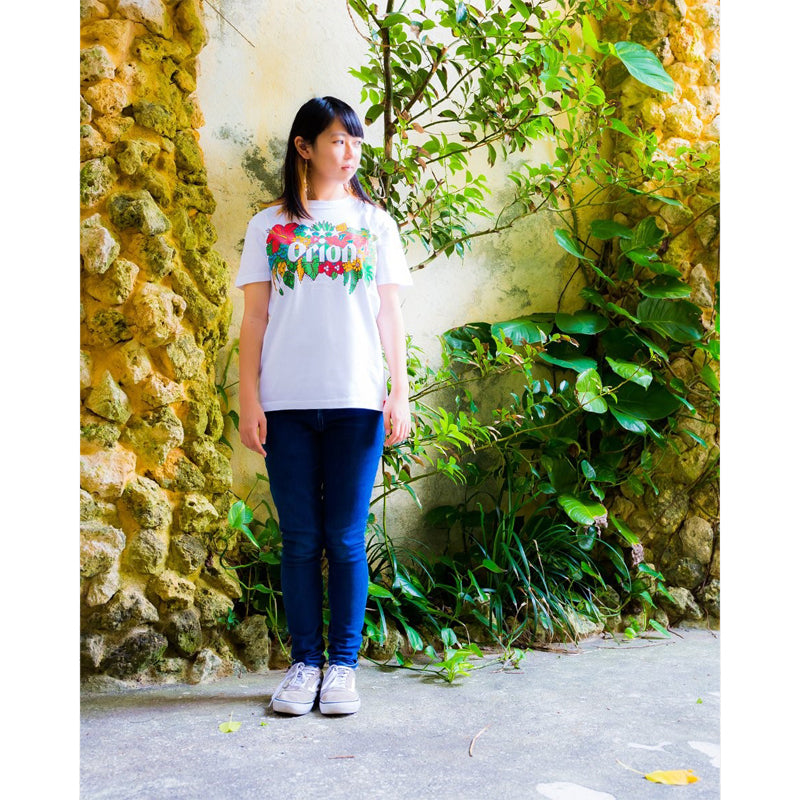【オリオン公式】沖縄クリエイターコラボTシャツ：オリオンブーケ ホワイト