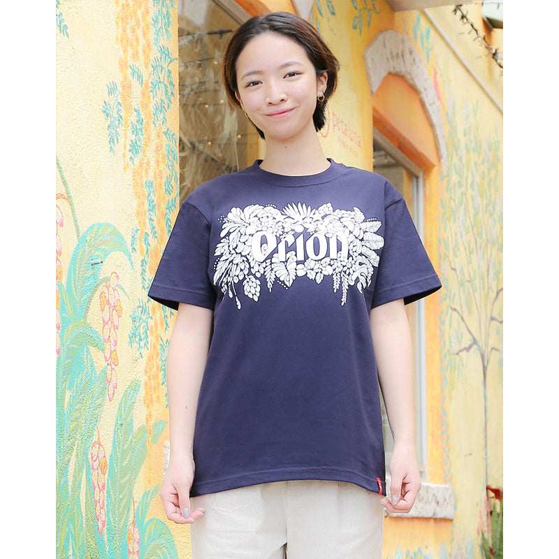 【オリオン公式】沖縄クリエイターコラボTシャツ：オリオンブーケ ネイビー