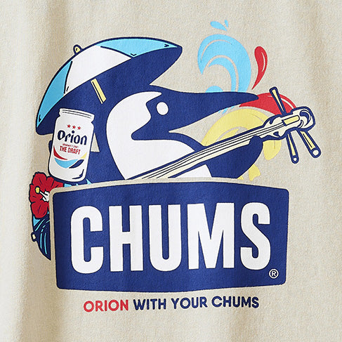 【ORION×CHUMS 人気再販カラー】Tシャツ　三線デザイン　カラー：グレージュ（GREIGE）