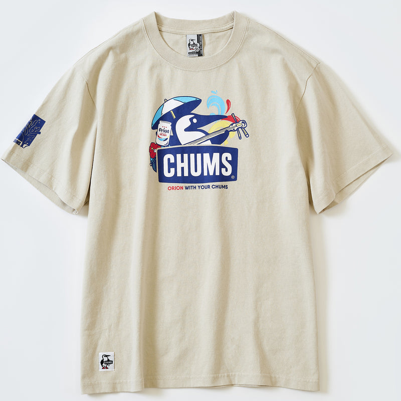 【ORION×CHUMS  人気再販カラー】Tシャツ　三線デザイン　カラー：グレージュ（GREIGE）